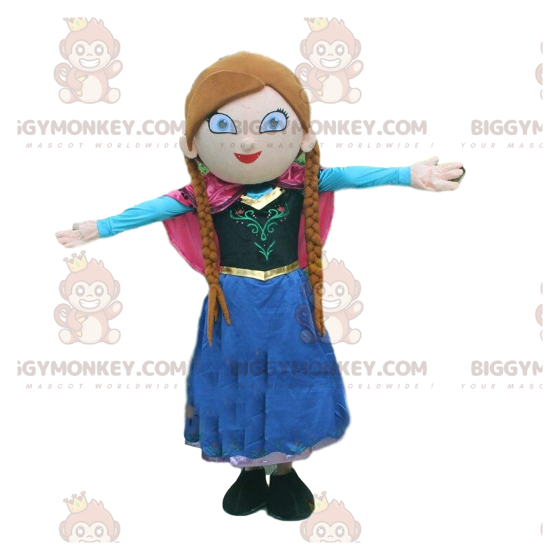 Fantasia de mascote da princesa BIGGYMONKEY™ com tranças e