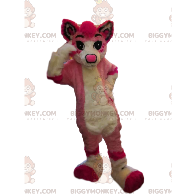 BIGGYMONKEY™ Costume da mascotte cane rosa, costume da cane