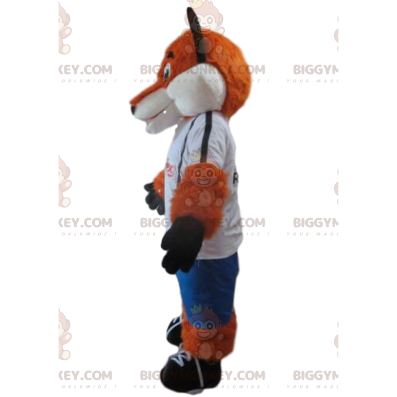 Orange and White Fox BIGGYMONKEY™ Mascot Costume in Sportswear