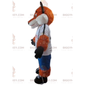 Orange and White Fox BIGGYMONKEY™ Mascot Costume in Sportswear