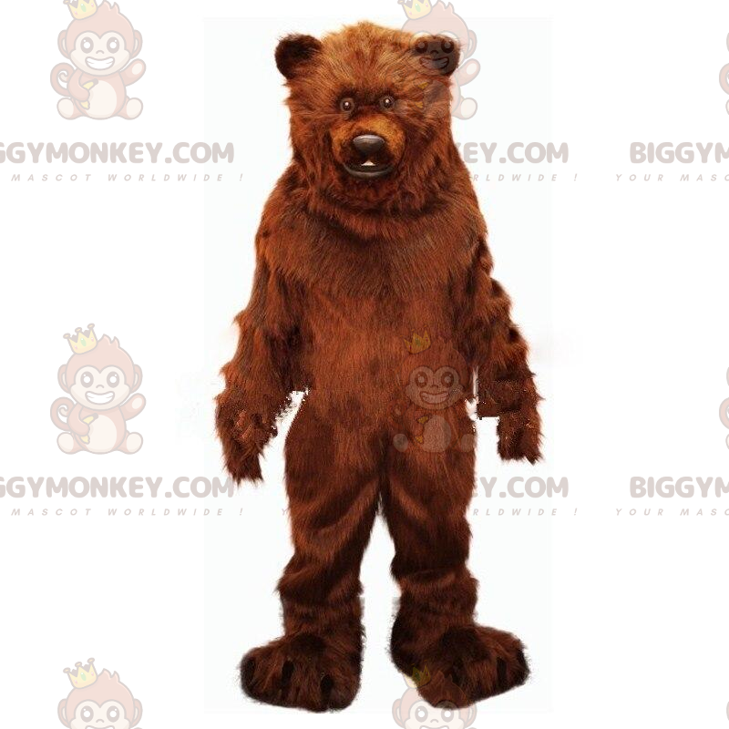 BIGGYMONKEY™ Big Brown Furry Awesome Bear-mascottekostuum -