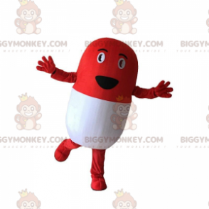 Maskotka czerwono-biała pigułka BIGGYMONKEY™, kostium medyka -