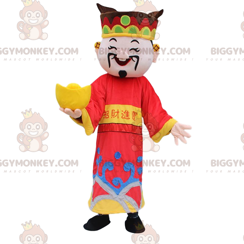 Asiatisk mand BIGGYMONKEY™ Maskotkostume, God of Wealth, Asia