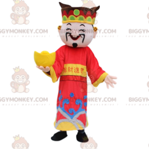 Asian Man BIGGYMONKEY™ Mascot Costume, God of Wealth, Asia