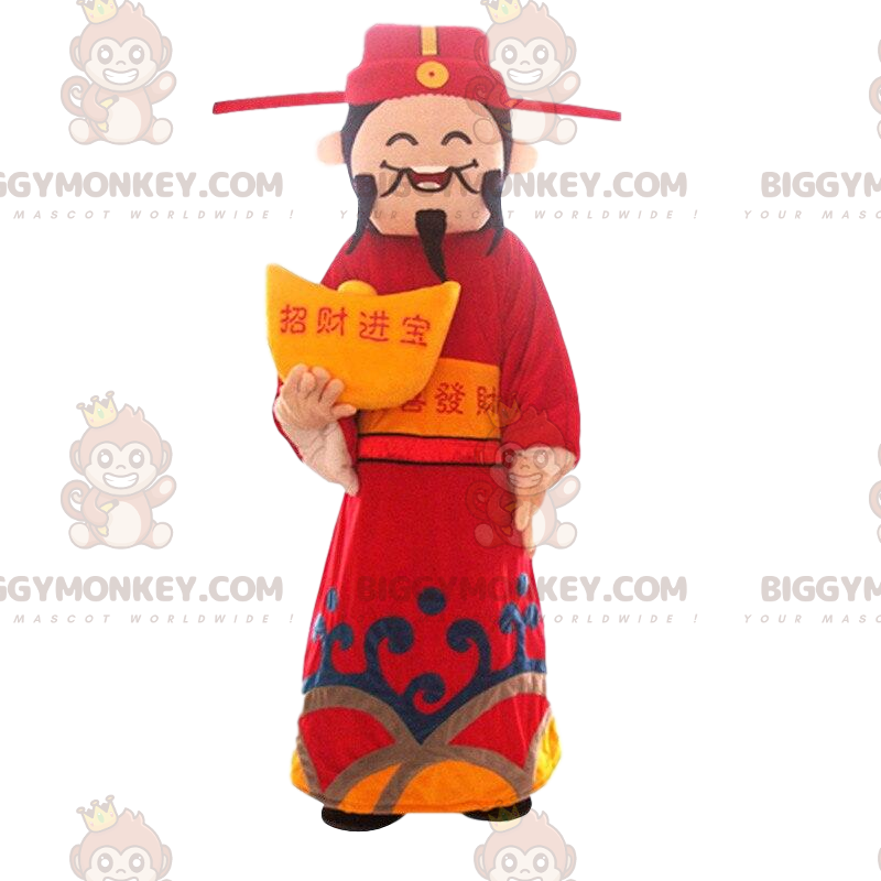 Costume de mascotte BIGGYMONKEY™ d'homme asiatique, dieu de la