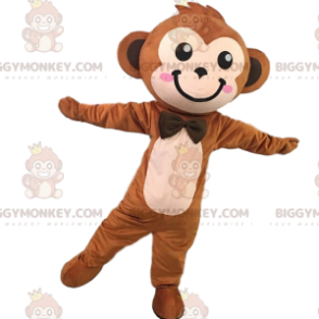 Traje de mascote de macaco marrom bonito e elegante