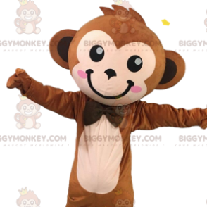 Suloinen ja tyylikäs ruskea apina BIGGYMONKEY™ maskottiasu