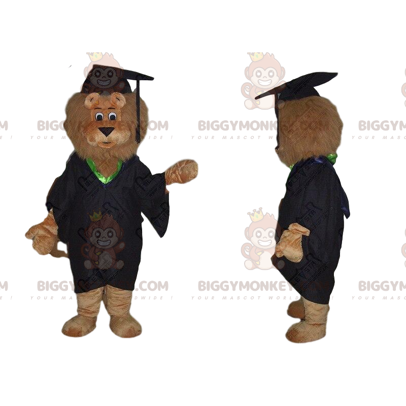 Brown lion BIGGYMONKEY™ mascot costume dressed as a fresh