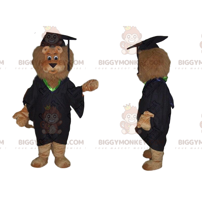 Traje de mascote de leão marrom BIGGYMONKEY™ vestido como um