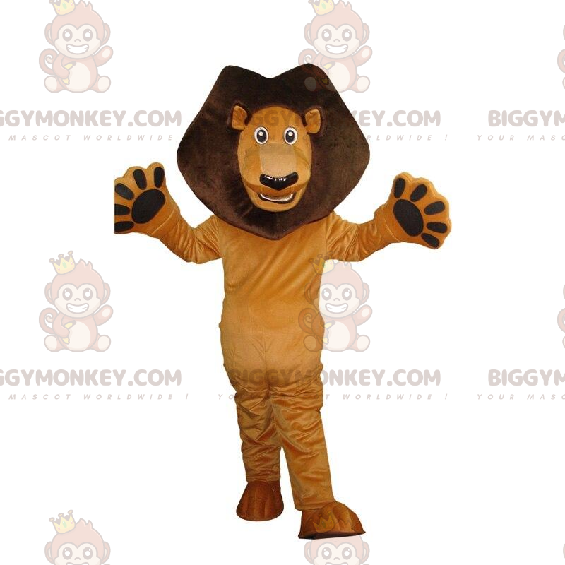 Costume de mascotte BIGGYMONKEY™ d'Alex, le lion dans le dessin