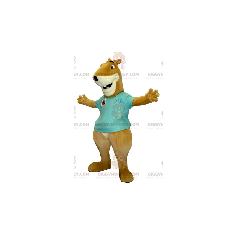 BIGGYMONKEY™ Costume da mascotte scoiattolo marmotta marrone e