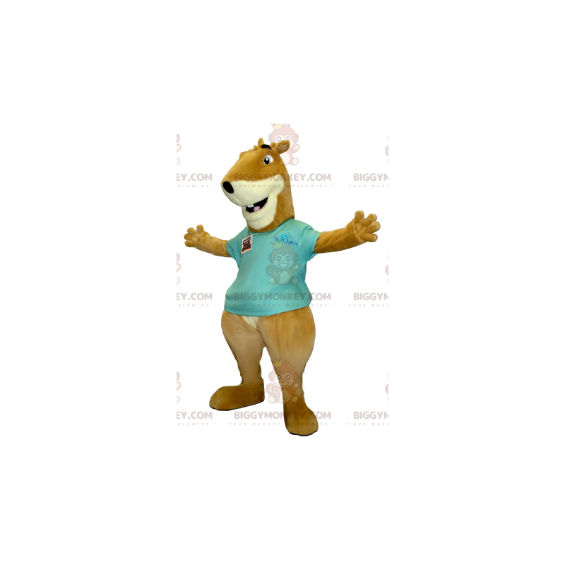 BIGGYMONKEY™ Disfraz de mascota de ardilla marmota marrón y