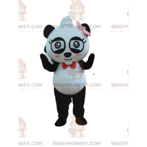 Super zabawny kostium maskotki pandy BIGGYMONKEY™ z muszkami -
