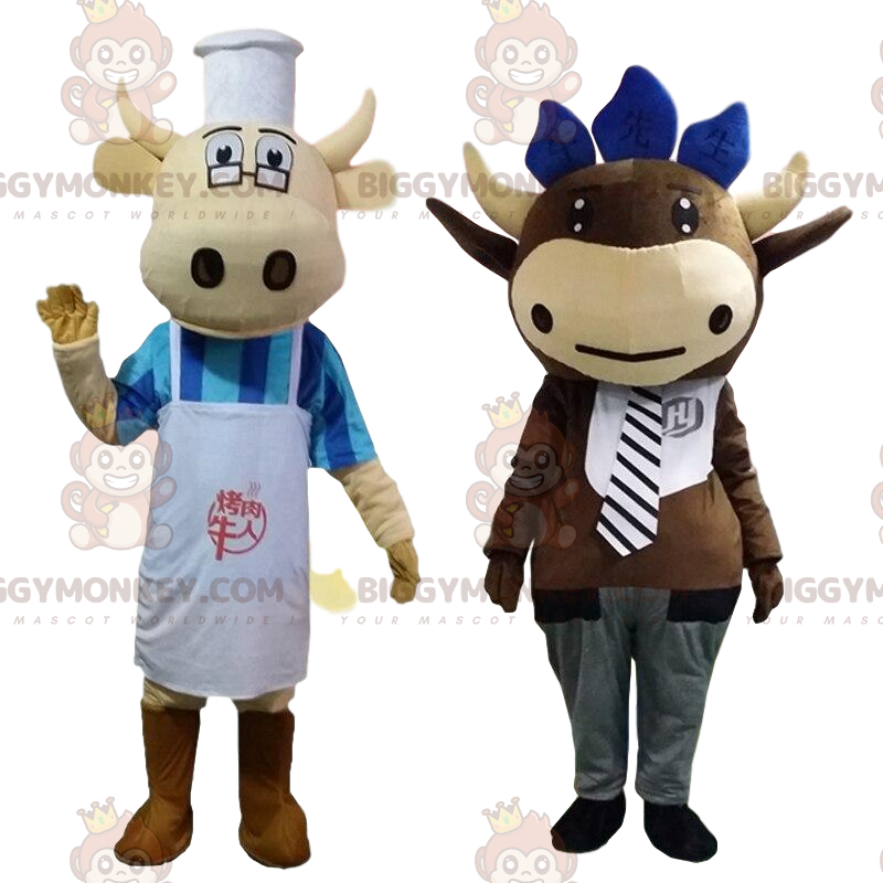 2 przebrane krowy maskotki BIGGYMONKEY™, kostiumy farmy -