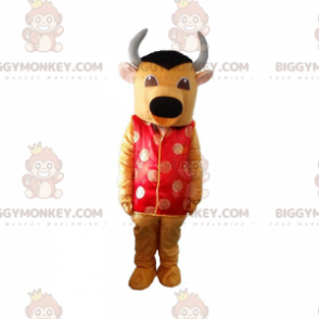 Disfraz de mascota BIGGYMONKEY™ Toro amarillo y negro con