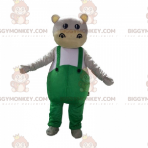 BIGGYMONKEY™ nijlpaard-mascottekostuum gekleed in groene