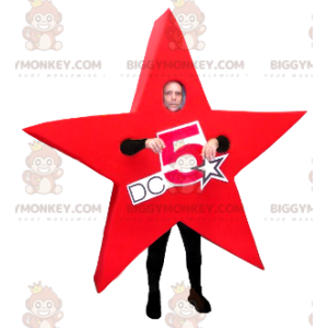 Gigantische rode ster BIGGYMONKEY™ mascottekostuum -