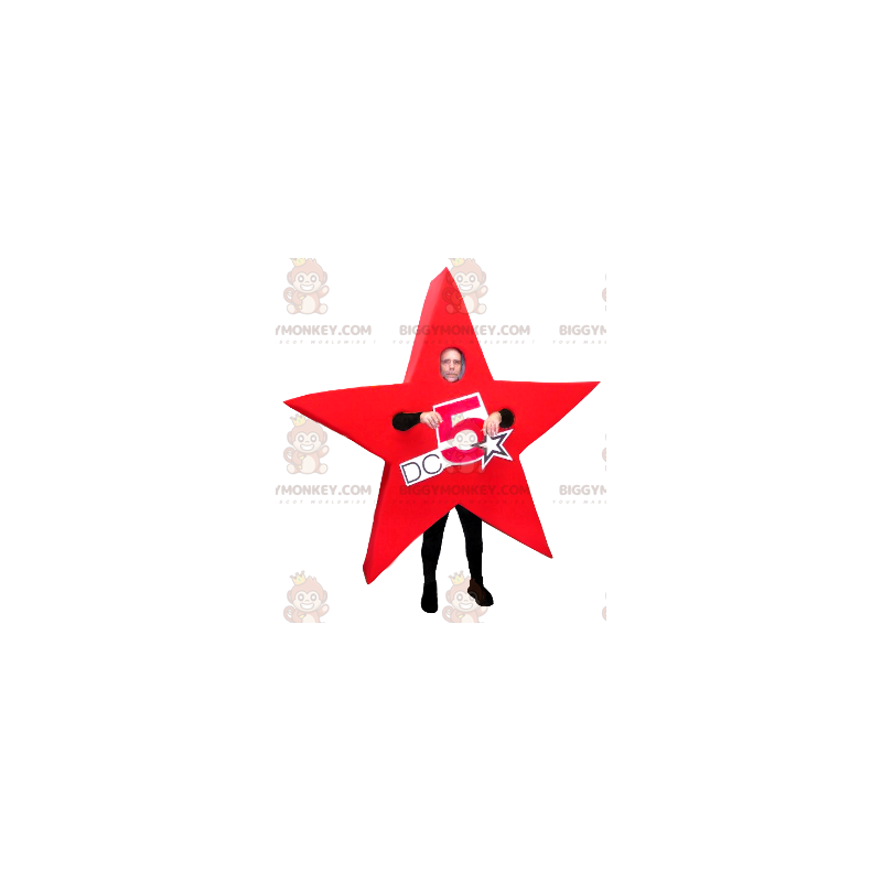 Costume de mascotte BIGGYMONKEY™ d'étoile rouge géante -
