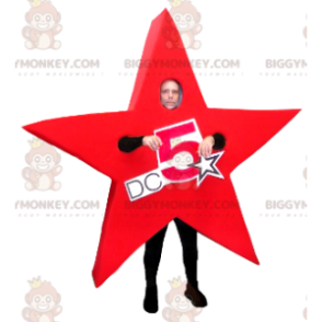 Costume de mascotte BIGGYMONKEY™ d'étoile rouge géante -