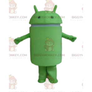 BIGGYMONKEY™ Android-maskotdräkt, grön robotdräkt, GSM-dräkt -