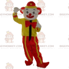 Gele en rode clown BIGGYMONKEY™ mascottekostuum, Circus