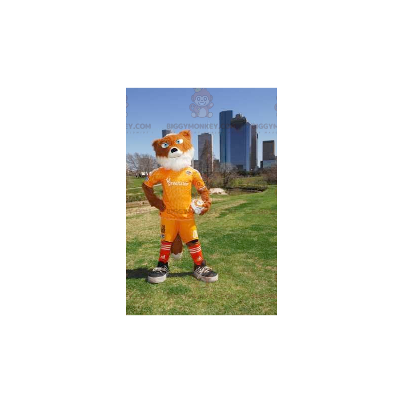 Disfraz de mascota de zorro naranja y blanco BIGGYMONKEY™ en