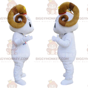 Geit BIGGYMONKEY™ mascottekostuum, reuzenramkostuum met grote