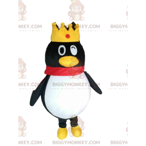 Costume de mascotte BIGGYMONKEY™ de roi pingouin faisant un