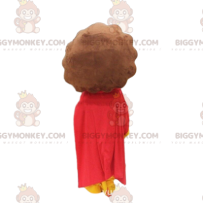 BIGGYMONKEY™ maskotkostume af lille gul løve med kappe