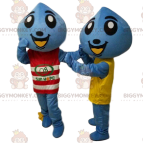 2 Mascotte di BIGGYMONKEY™s Blue Drops, costumi di Giant Drops