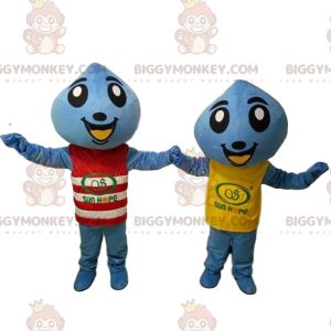 2 BIGGYMONKEY's Blue Drops-mascotte, Giant Drops-kostuums -