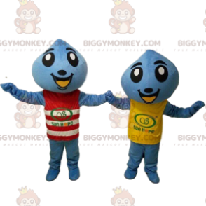 2 BIGGYMONKEY's Blue Drops-mascotte, Giant Drops-kostuums -