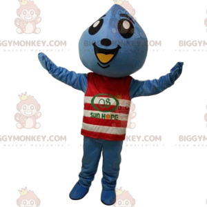 Blue Drop BIGGYMONKEY™ mascottekostuum met rode en witte