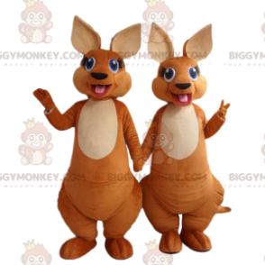 2 mascotes canguru BIGGYMONKEY™s totalmente personalizáveis –