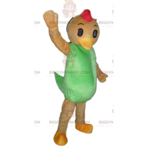 Chicken BIGGYMONKEY™ Mascot Costume, Orange and Green Duck