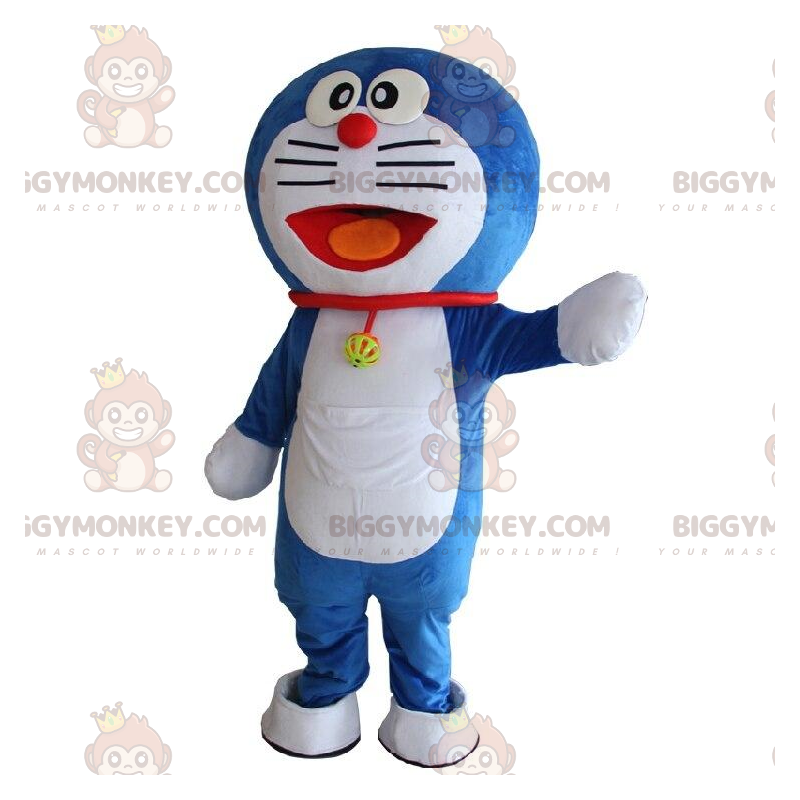 BIGGYMONKEY™ costume mascotte di Doraemon, famoso gatto robot