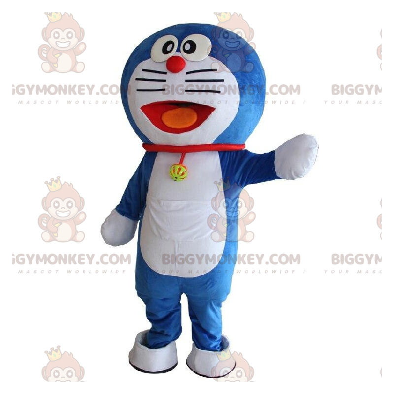 BIGGYMONKEY™ mascot costume of Doraemon, famous manga robot cat
