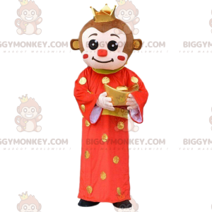 BIGGYMONKEY™ costume mascotte di scimmia in abito asiatico