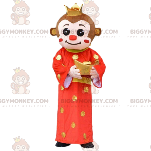 Traje de mascote BIGGYMONKEY™ de macaco em traje asiático