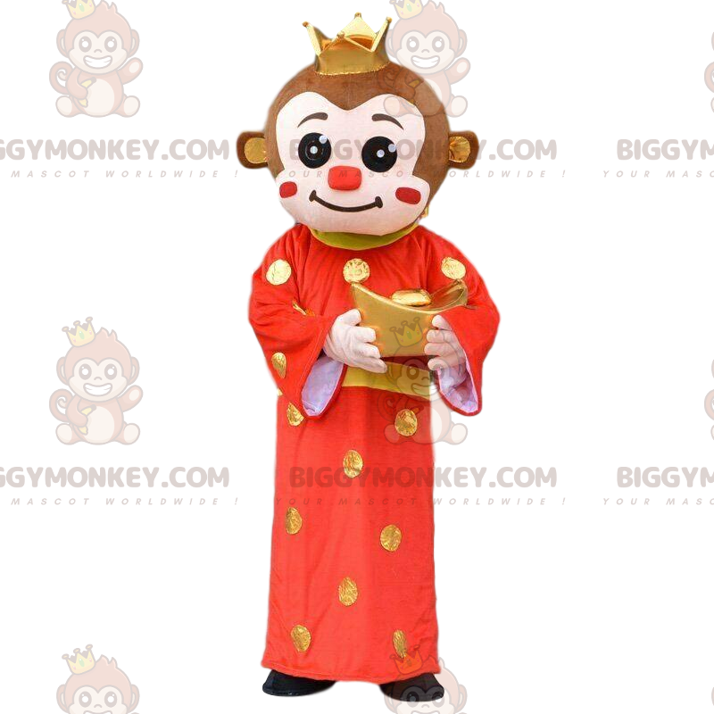 BIGGYMONKEY™ mascottekostuum van aap in Aziatische outfit