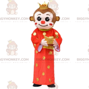 BIGGYMONKEY™ mascot costume of monkey in asian outfit, chinese