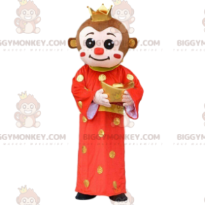 BIGGYMONKEY™ Maskottchen Kostüm Affe im asiatischen Outfit