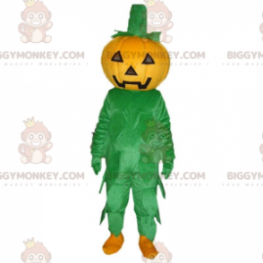 Στολή μασκότ BIGGYMONKEY™ με πορτοκαλί και πράσινο κολοκύθα