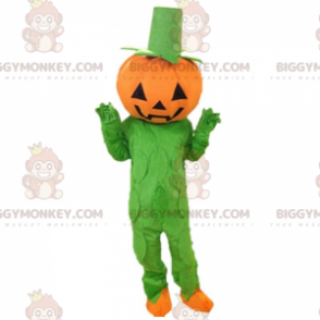 Costume da zucca arancione e verde, costume da mascotte di