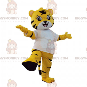Kostium żółtego, białego i czarnego tygrysa, kostium kota -