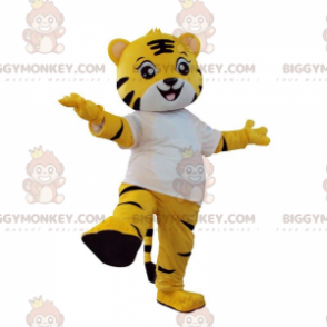 Kostium żółtego, białego i czarnego tygrysa, kostium kota -