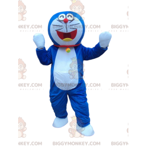 Kostüm von Doraemon, der berühmten blau-weißen Roboterkatze -