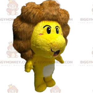 Gul løvekostume med stor brun manke - Biggymonkey.com