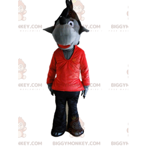 Gray wolf costume in red and black, wolf costume –