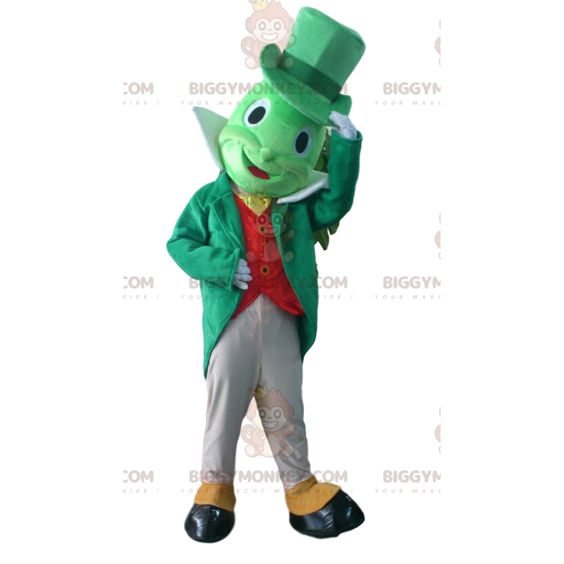 BIGGYMONKEY™ mascottekostuum van Jiminy Cricket, de beroemde